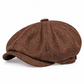 Vintage britisk stil «Newsboy Cap» for menn og kvinner – klassisk, uformell flatlue – åttekantet beret