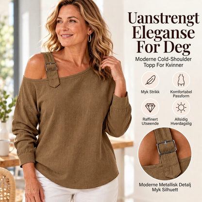Langermet, asymmetrisk topp med bare skuldre for kvinner
