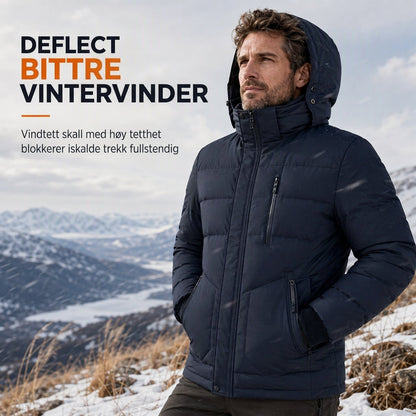 👍👍Den laveste prisen, men den beste kvaliteten!✨ Kjøp den nå! Vinterjakke for menn med fleecefôr og avtakbar hette