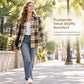 Langermet, uformell skjorte i rutemønster for kvinner, med knapper og brystlomme
