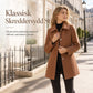 Elegant, midtlang rutet trenchcoat for kvinner – allsidig til høst og vinter