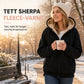 Varm vinter-fleece-genser med hette for damer