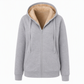 Varm vinter-fleece-genser med hette for damer