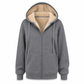 Varm vinter-fleece-genser med hette for damer