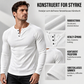Herre Casual Slim Fit Ribbet Henley T-skjorte