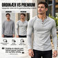 Herre Casual Slim Fit Ribbet Henley T-skjorte