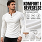 Herre Casual Slim Fit Ribbet Henley T-skjorte