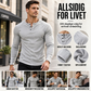 Herre Casual Slim Fit Ribbet Henley T-skjorte