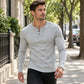 Herre Casual Slim Fit Ribbet Henley T-skjorte