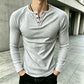 Herre Casual Slim Fit Ribbet Henley T-skjorte