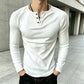 Herre Casual Slim Fit Ribbet Henley T-skjorte