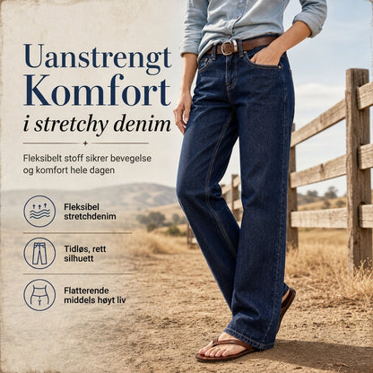 Klassiske rette jeans med stretch for dame