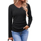 Elegant V-hals strikket topp for kvinner
