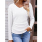 Elegant V-hals strikket topp for kvinner