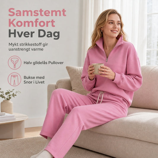 To-delt sett med lange bukser og matchende topp