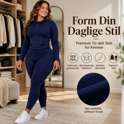 Set med casual hettegenser og leggings for kvinner