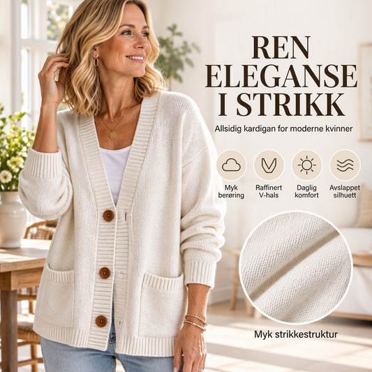 Løstsittende V-hals genserko for dame
