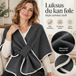 Elegant strikket poncho-sjal for kvinner