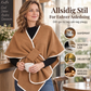 Elegant strikket poncho-sjal for kvinner