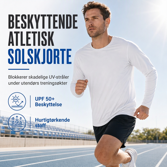 Herre-skjorte med rund hals og korte ermer i hurtigtørkende stoff