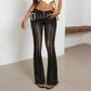 Vaskede low-rise flare-jeans i vintage-stil