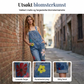 Overalls i denim med blomstermønster for damer