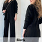 🎁50 % rabatt✨Komfortabel stretchstrikket V-halsdress for kvinner (topp + bukse)
