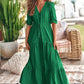 👗Elegant V-hals Split Boho lang kjole ---😍50% rabatt😍