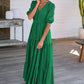 👗Elegant V-hals Split Boho lang kjole ---😍50% rabatt😍