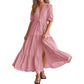 👗Elegant V-hals Split Boho lang kjole ---😍50% rabatt😍